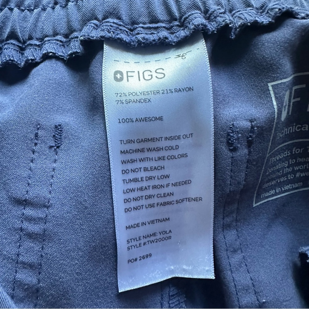 Figs Medical Scrub Pants‎ Size Small Cornflower Blue Purple Technical Collection - Picture 4 of 4
